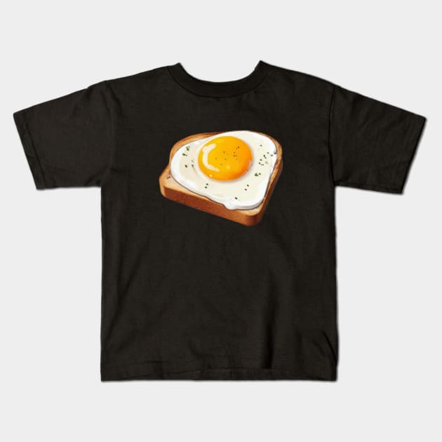 Egg Fried Coffee Sandwich Toast Bread Vintage Yummy Kawaii Japan Japanese Kids T-Shirt by Flowering Away